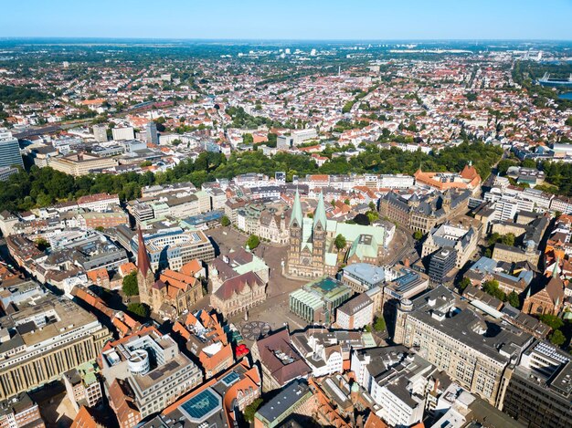 Bremen old town aerial view