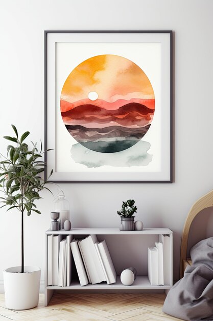 Breng boheemse energie naar uw huis met deze Sunset Watercolor Canvas Printable Wall Art