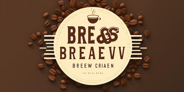 Фото Винтажная типография brew beans на основе логотипа для кофейни