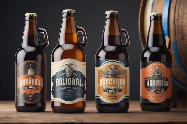 Brewery Branding Mockup Feature the Logo on Beer Labels Tap Handles and Brewery Signage