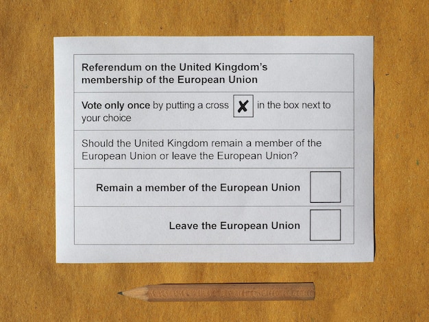 Photo brexit referendum in uk