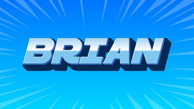 Brian 3D Blue Text