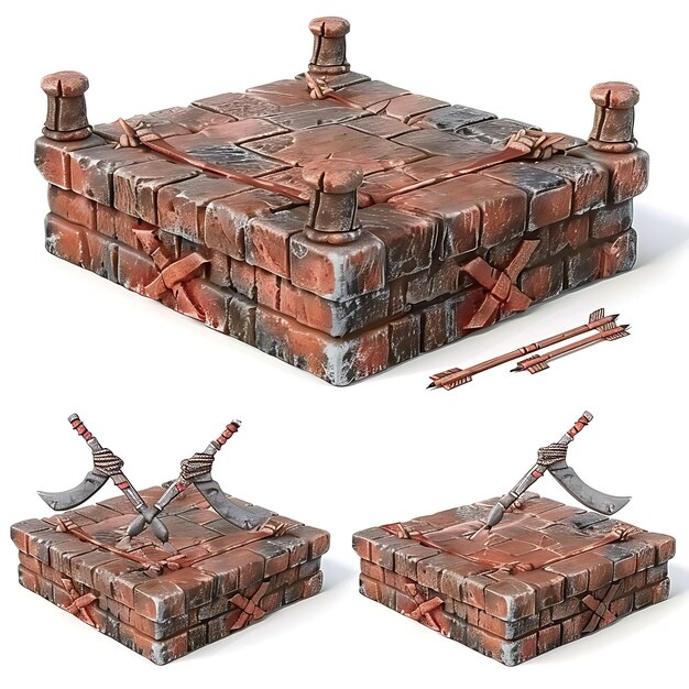 Photo brick brickwork product stand with rough and sturdy texture one tie isolated layout concept idea