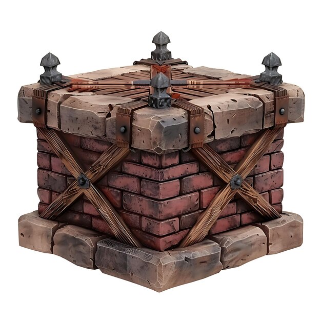 Photo brick brickwork product stand with rough and sturdy texture one tie isolated layout concept idea