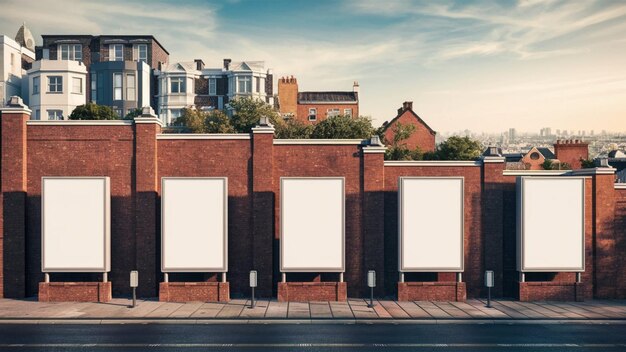 Photo a brick building with a white sign that says  blank  on it