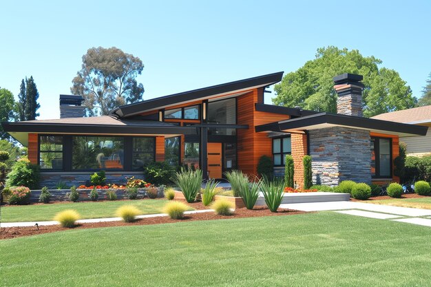 A brick modern architctual modern home interior decoration style inspiration ideas