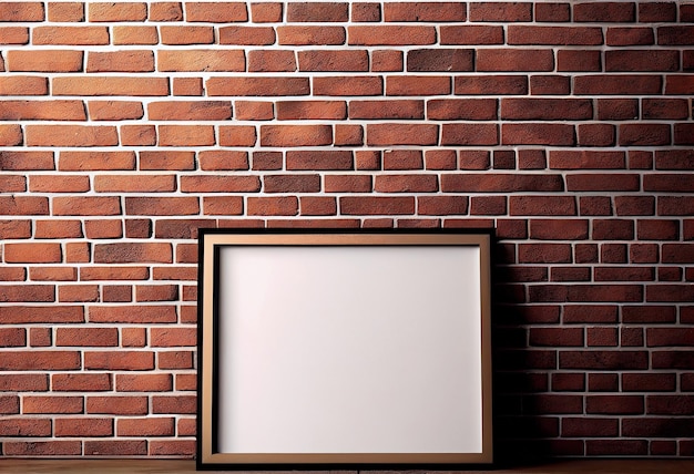 Photo brick rustic wall with frame