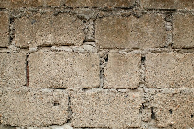 Photo brick uneven wall of building in street photo