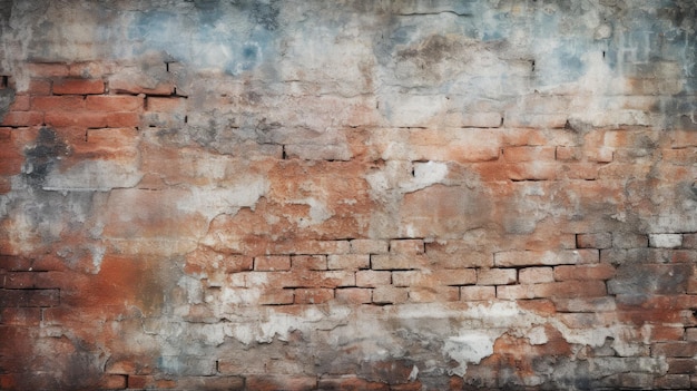 Brick wall background discolored color grunge texture or pattern for design Generative ai