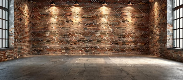 Brick wall background inside building