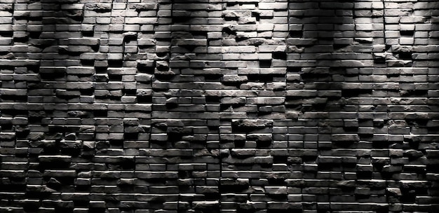 A brick wall in black and white with no shine