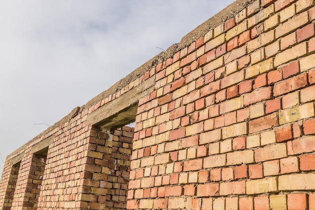 Brick wall Construction of a brick building