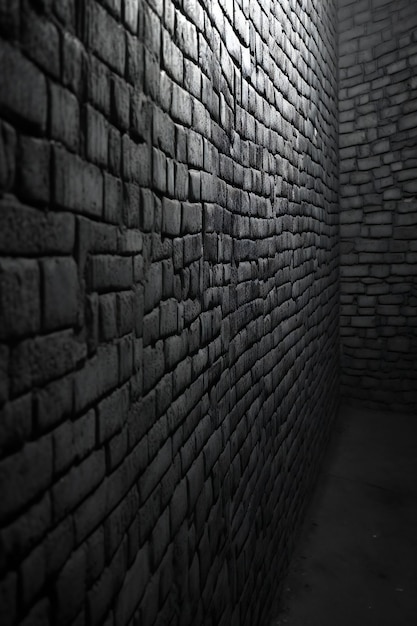 Brick wall in a dark room Abstract background for design