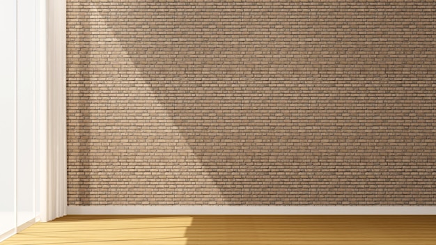 Brick wall decoration in empty room for apartment