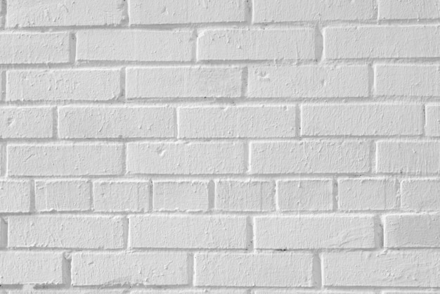 The brick wall is painted white.