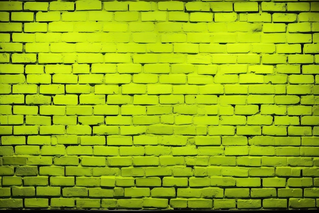 Brick Wall In Lemon Lime Neon Colors