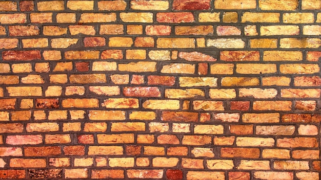 A brick wall made of treated antiquestyled brick