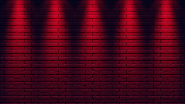 Brick wall neon light background