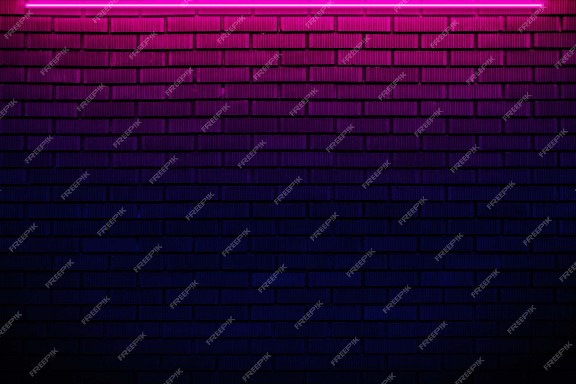 Premium Photo Brick Wall In Neon Light 