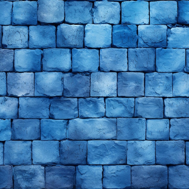 Brick wall painted with blue dark paint pastel calm tone texture background Brickwork and stonework