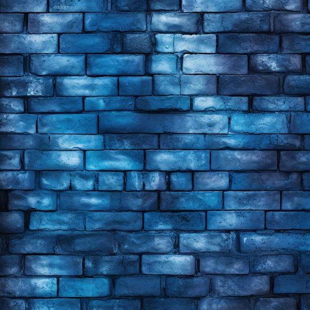 Photo brick wall painted with blue dark paint pastel calm tone texture background brickwork and stonework