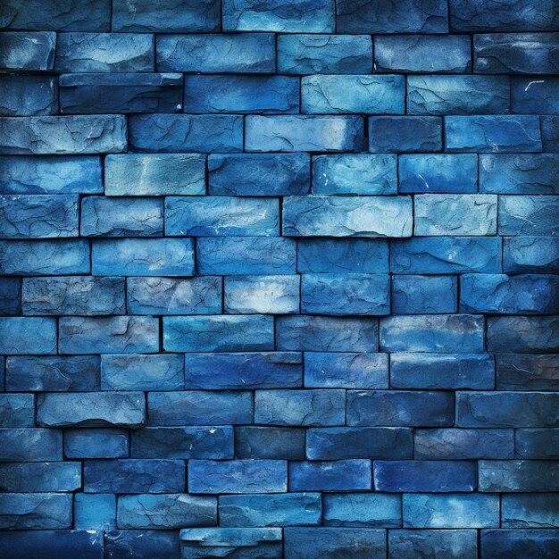 Brick wall painted with blue dark paint pastel calm tone texture background Brickwork and stonework