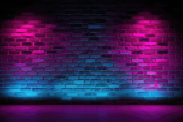 Brick Wall In Raspberry Rave Neon Colors