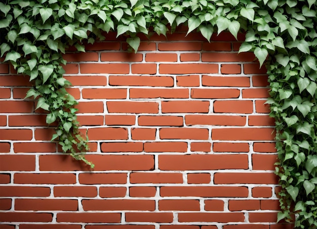 Brick Wall and Vine Texture Background