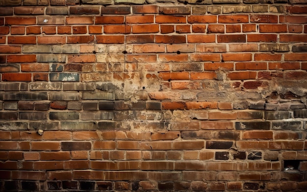 A brick wall with a black and white