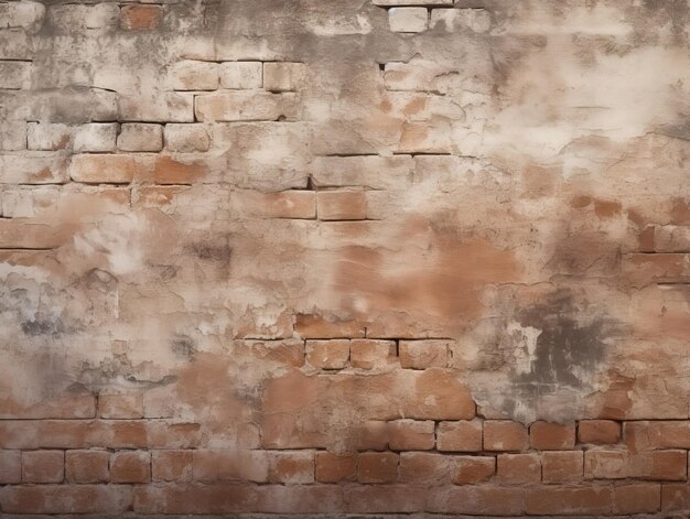 Photo a brick wall with a brown and white pattern