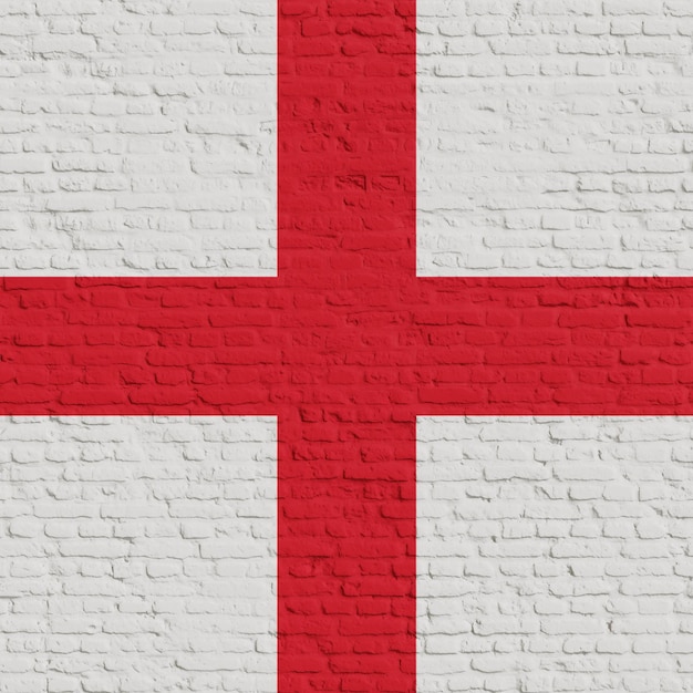 Brick Wall With Flag Of England