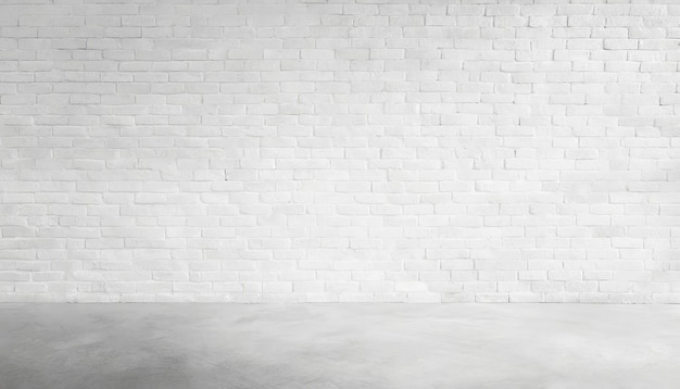 A brick wall with a large empty space in the middle The wall is white and has a rough texture