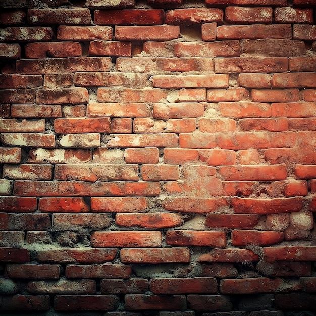 A brick wall with a red brick wall that says'brick'on it