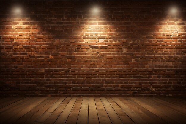 Brick wall with spot lights background