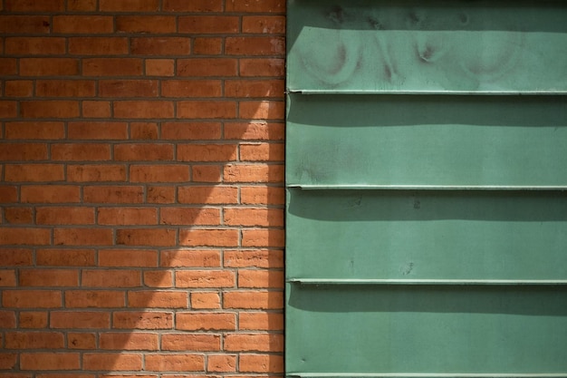 Brick wall with tin wall
