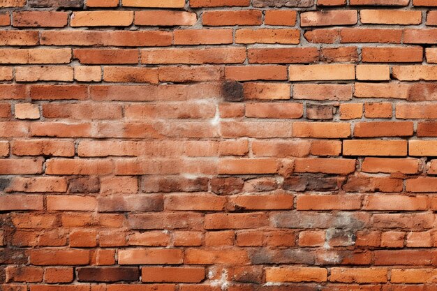 A brick wall with white plaster and paint in the style of light brown and red