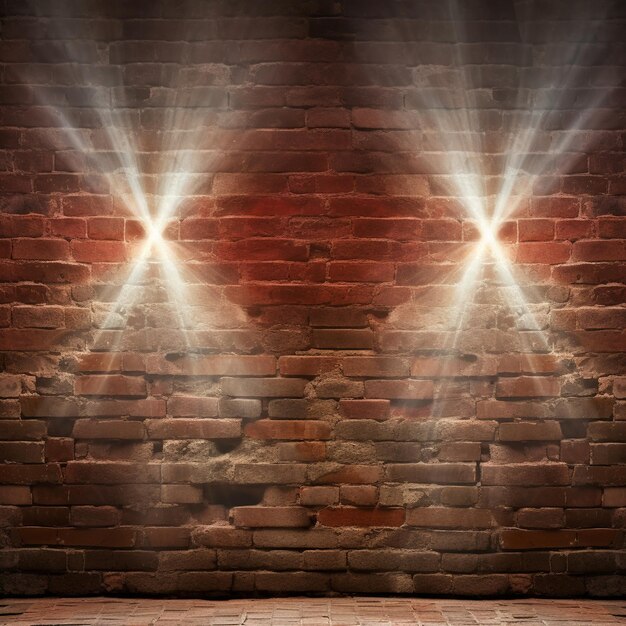 Photo brick wallpaper for textured walls with lights
