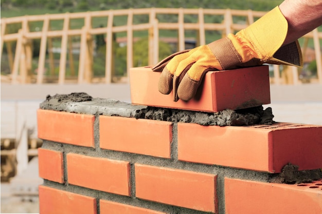 Bricklayer cement masonry build layer house worker