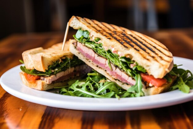 Brickpressed grilled tuna sandwich on sourdough