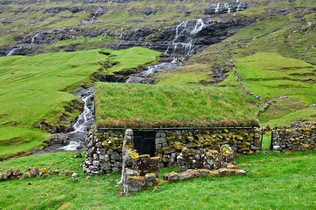 Bricks house in Faroe Islands