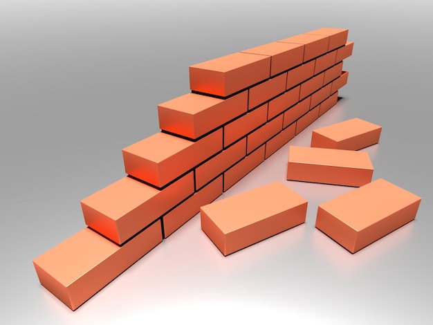 Bricks wall Construction building industry concept