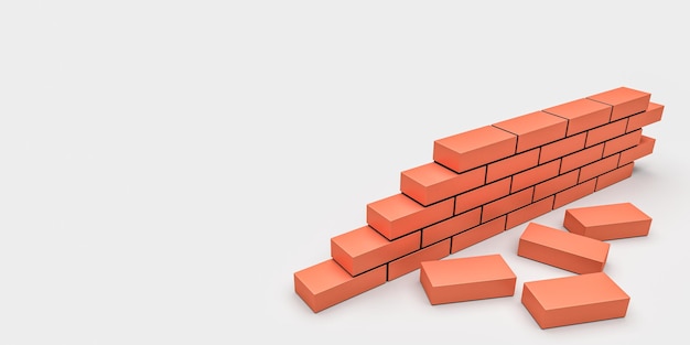 Bricks wall with blank background Construction building industry