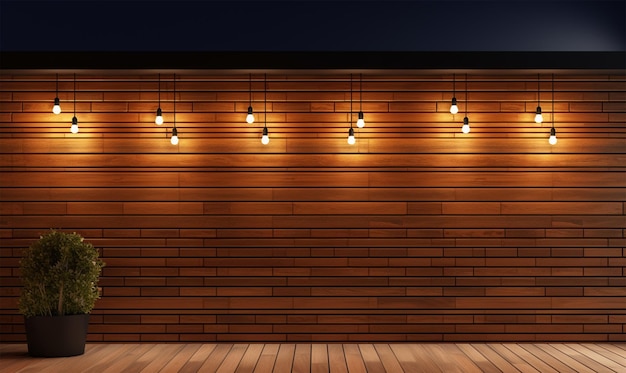 bricks wall with lamp light blank background template