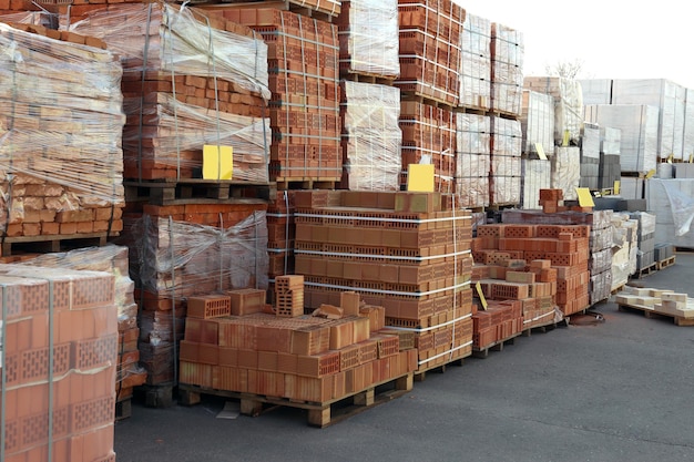 Bricks for wholesale distribution outdoors