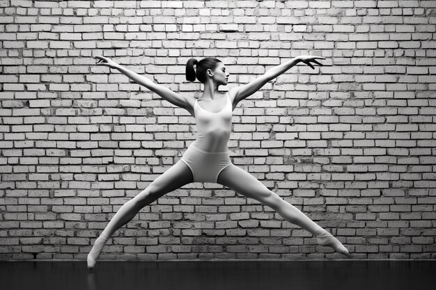 Photo brickwork ballet in monochrome wall pattern photo