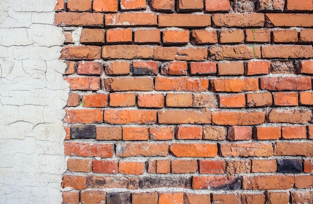 Brickwork texture with plaster elements