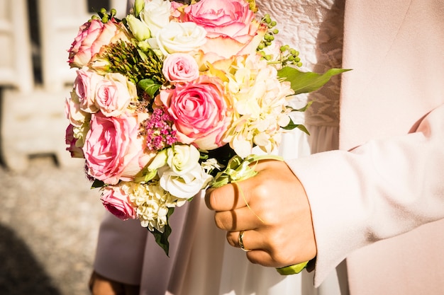 Bridal bouquet the day of the wedding