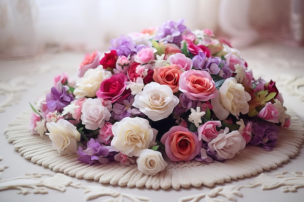 bridal bouquet on a table