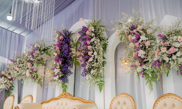 bridal chairs and wedding decorations aisle stage