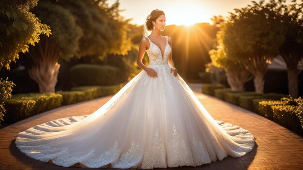 Bridal Elegance at Sunset